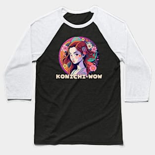 Japanese Anime Konichiwow Baseball T-Shirt